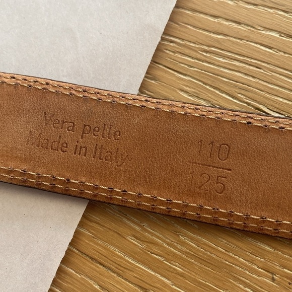 Maximilian leather Belt Black Men’s solid brass buckle 48’ Made in Italy Classic - Picture 5 of 8